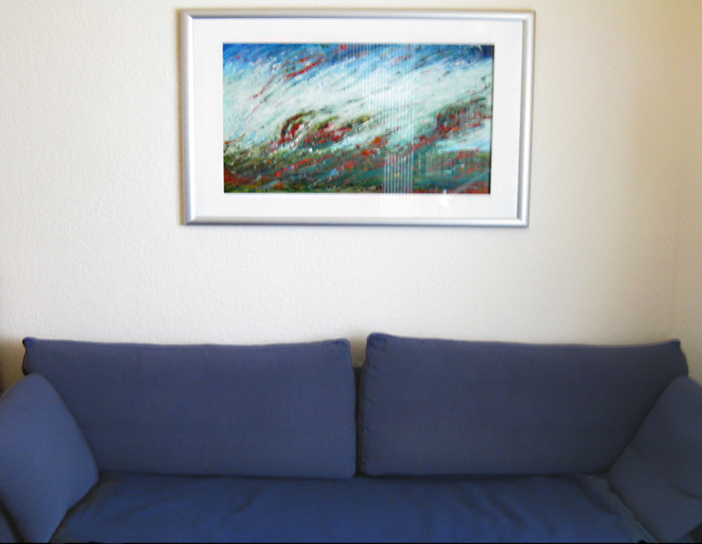 Blaues Sofa zum Bild