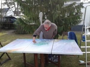 Künstler und Maler Friedhelm Meinaß malt für menschwerk 2015